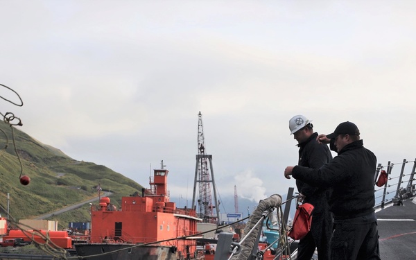 USS Sterett Moors in Dutch Harbor, AK