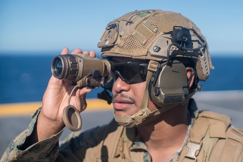 Practice Makes Perfect: 15th MEU Marines Secure the Ship During Counter-UAS Drill