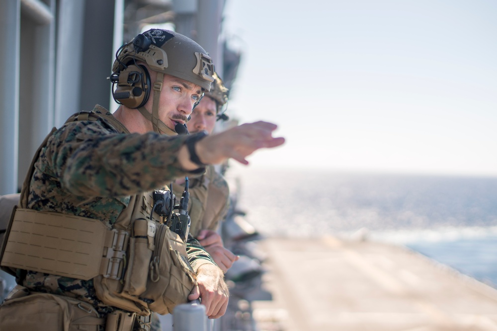 Practice Makes Perfect: 15th MEU Marines Secure the Ship During Counter-UAS Drill
