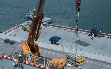 USS America (LHA 6) Conducts Ordnance Handling Evolution