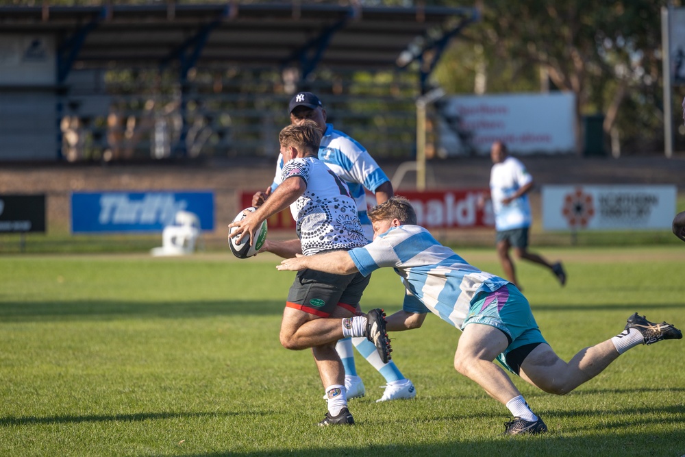 MRF-D 24.3 Marines play rugby against Australian Stray Cats