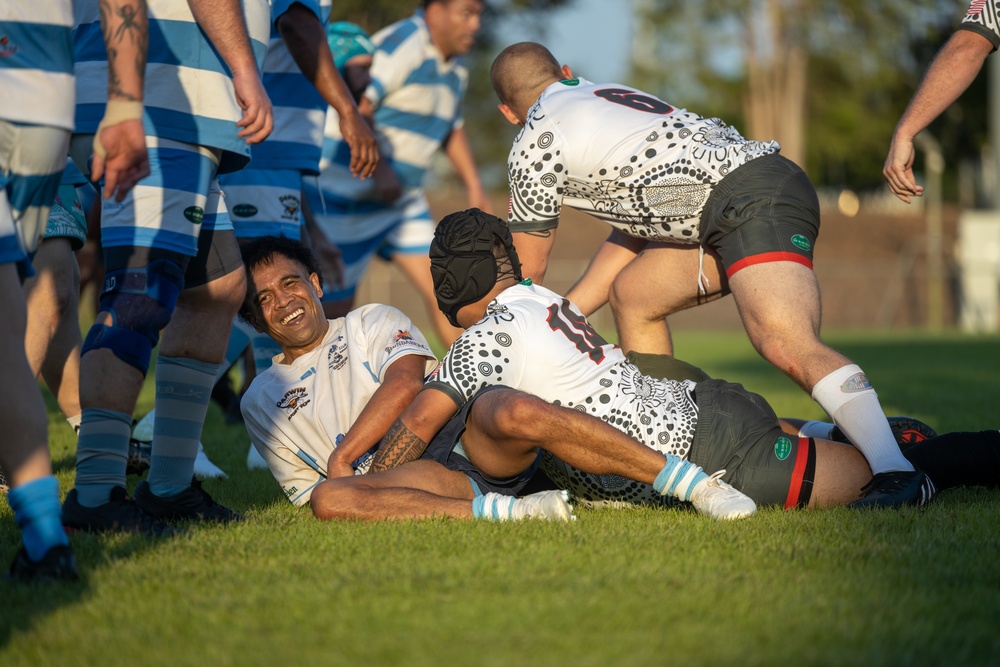 MRF-D 24.3 Marines play rugby against Australian Stray Cats