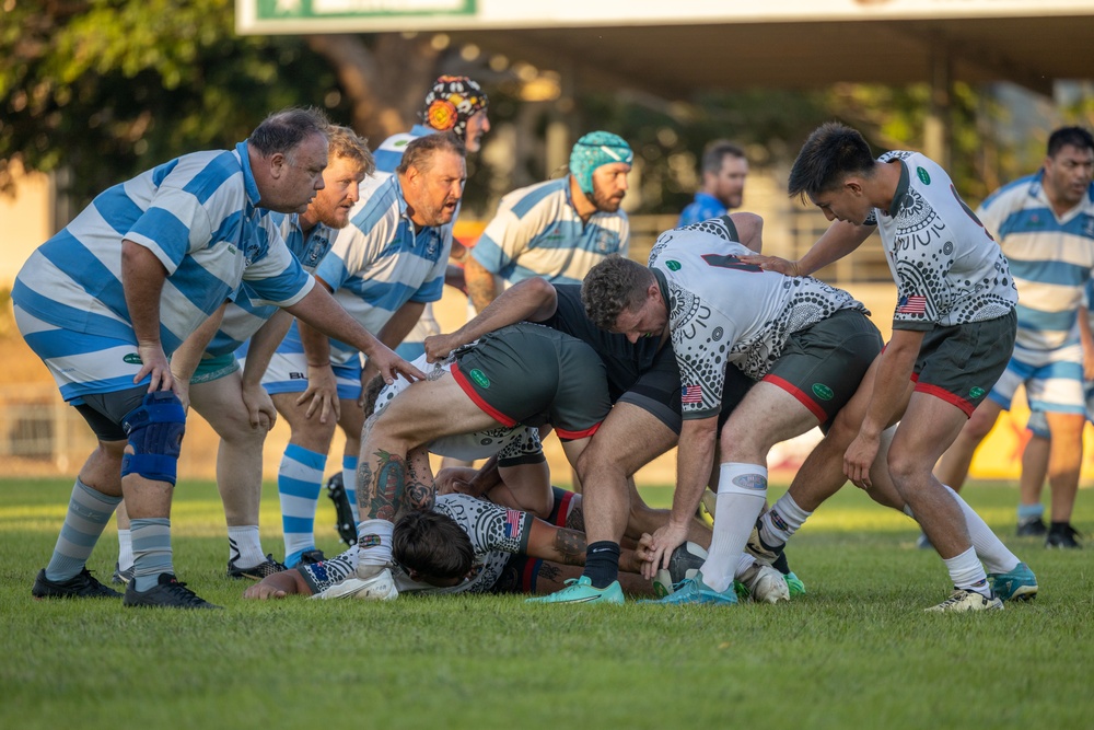 MRF-D 24.3 Marines play rugby against Australian Stray Cats