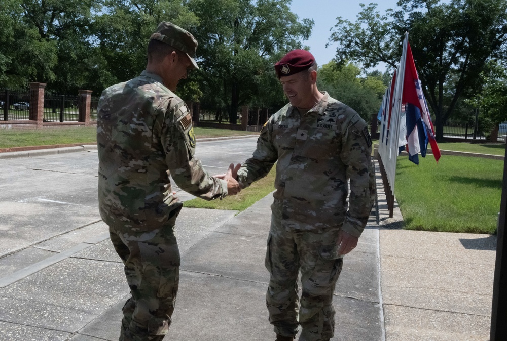 Expeditionary Center commander visits Pope Army Airfield