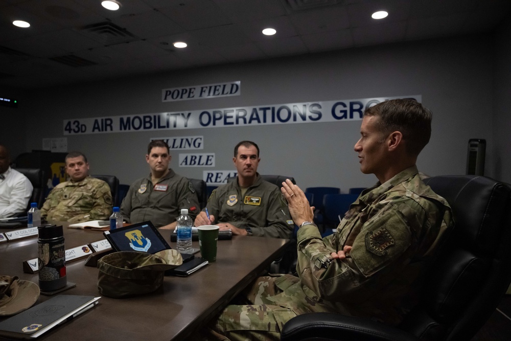 Expeditionary Center commander visits Pope Army Airfield