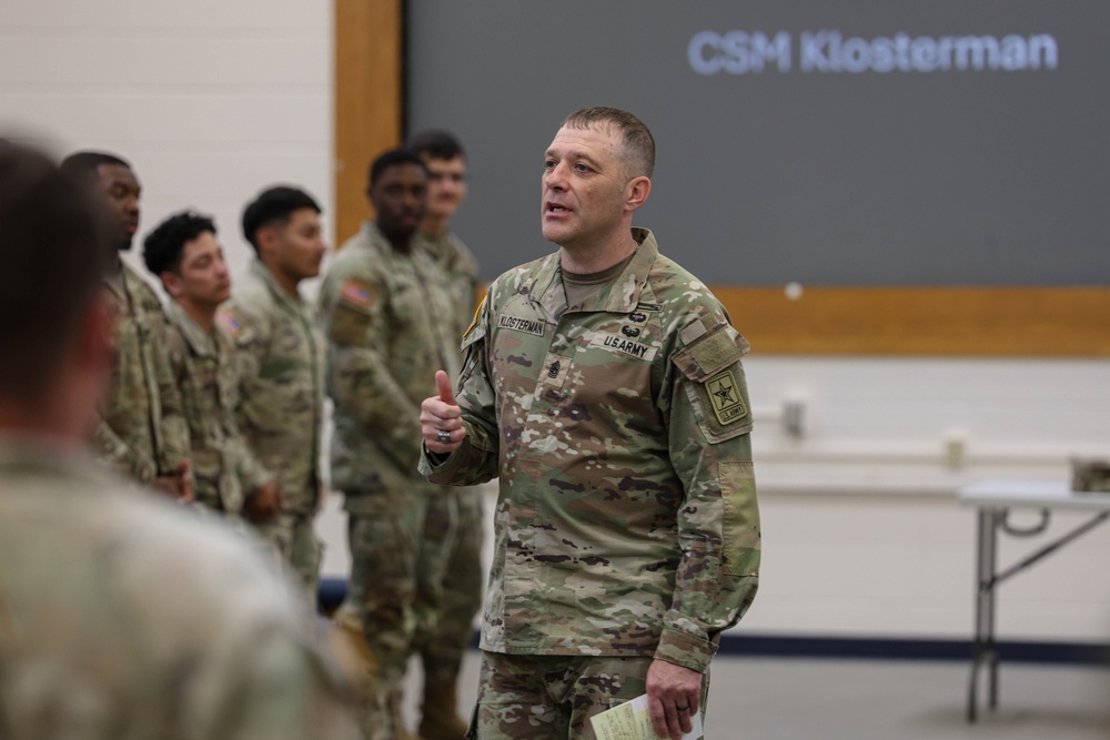 Command Sgt. Maj. Shawn Klosterman Visits 89th MP Bde.