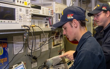 USS Ronald Reagan (CVN 76) Sailors conduct maintenance