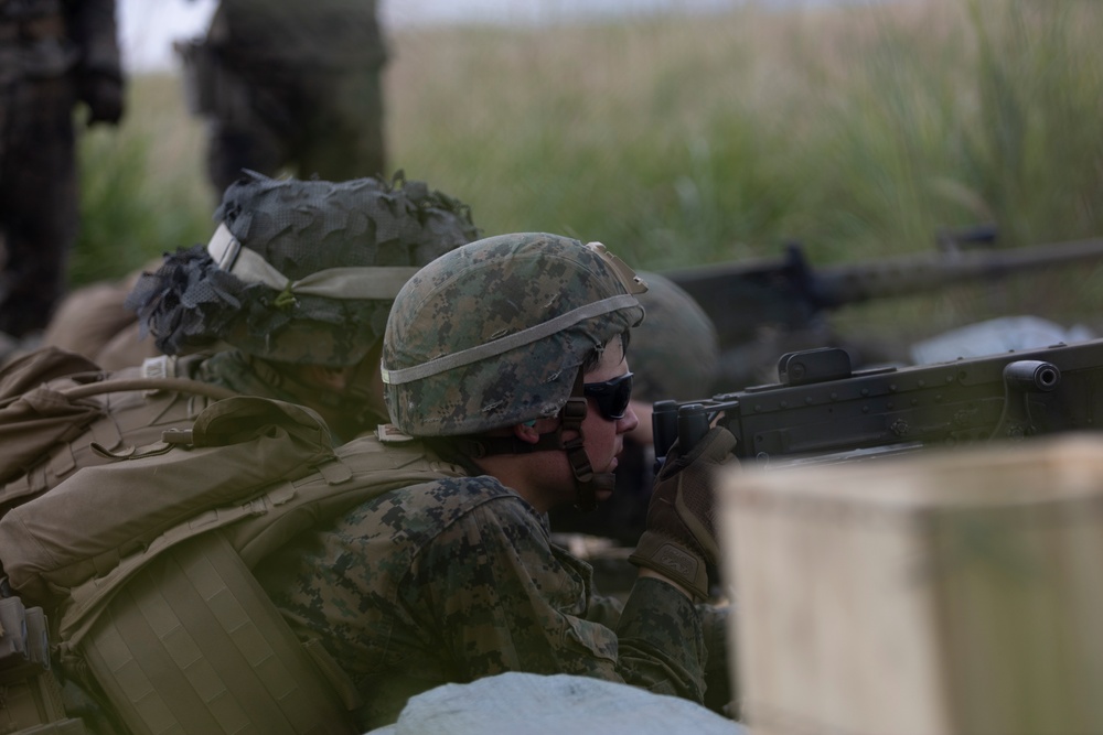 Marines conduct machine gun range at Camp Fuji in support of Exercise Outlaw Wrath 24