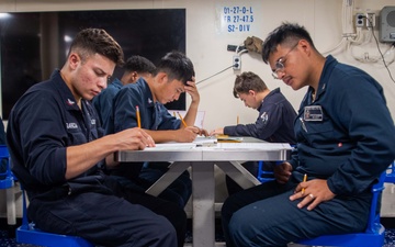 USS San Diego Holds the Navy-wide Advancement Exam