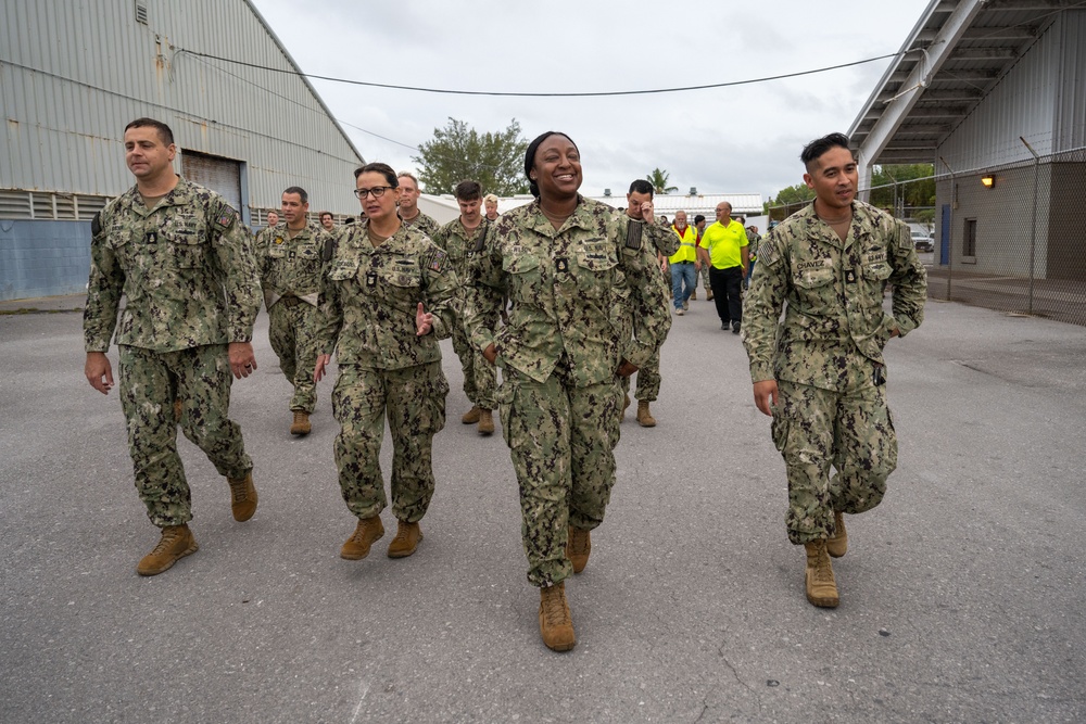 Installation Personnel aboard Diego Garcia conduct a Foreign Object Debris (FOD) walkdown