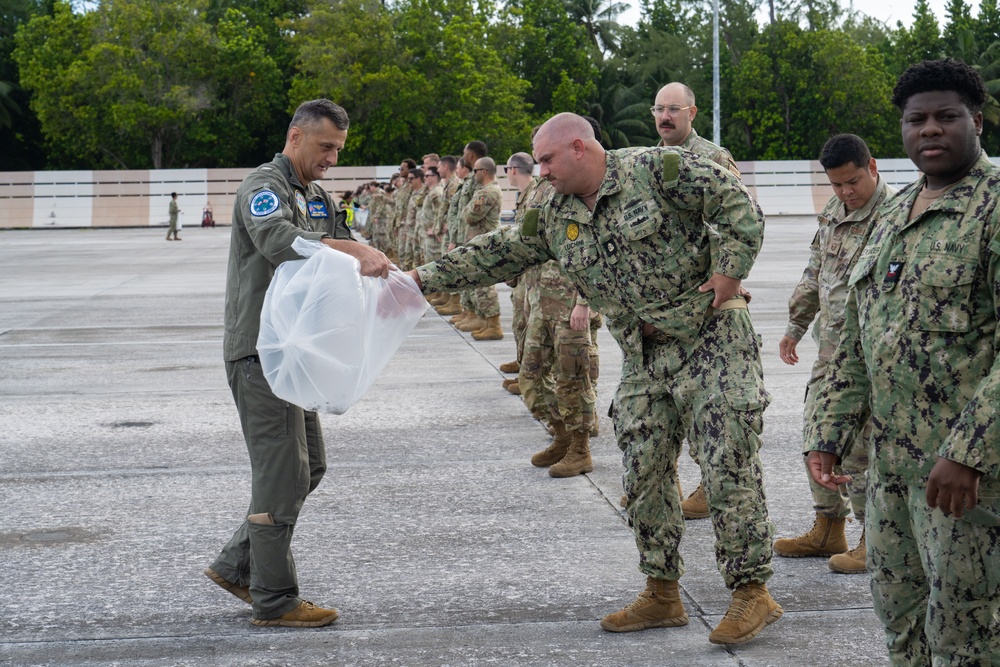 Installation Personnel aboard Diego Garcia conduct a Foreign Object Debris (FOD) walkdown