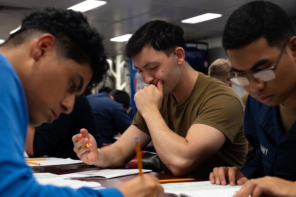 Boxer conducts E-5 Advancement Exam