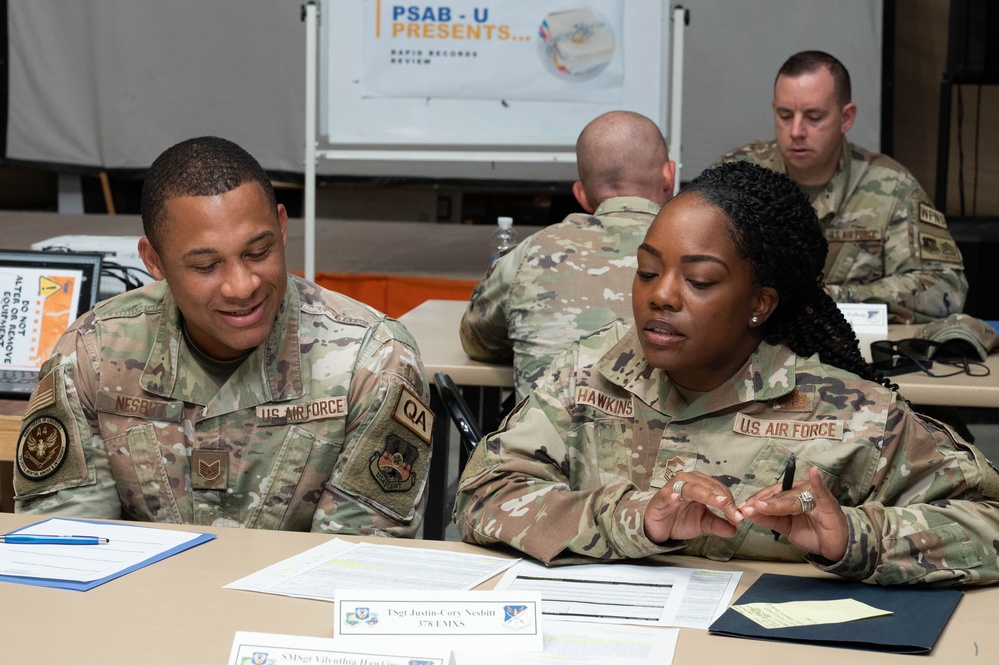 378th AEW hosts first-ever peer-led NCO records review