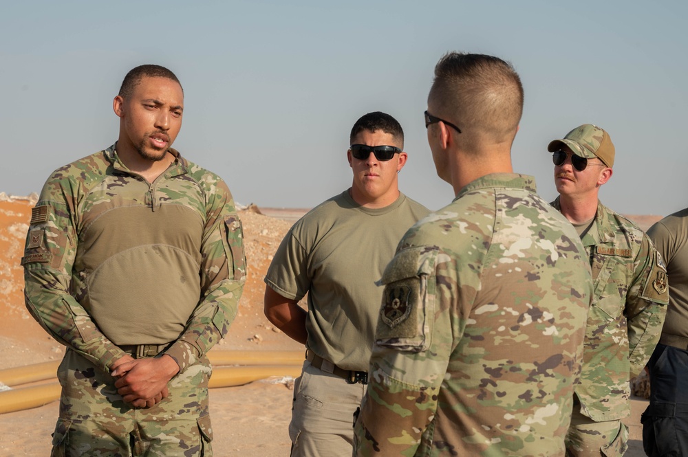 AFCENT command chief makes first visit to deployed Airmen of the 378th AEW