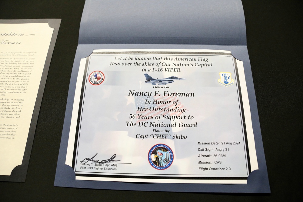 D.C. National Guard Awards Nancy Foreman with Meritorious Service Medal for 56 Years of Service