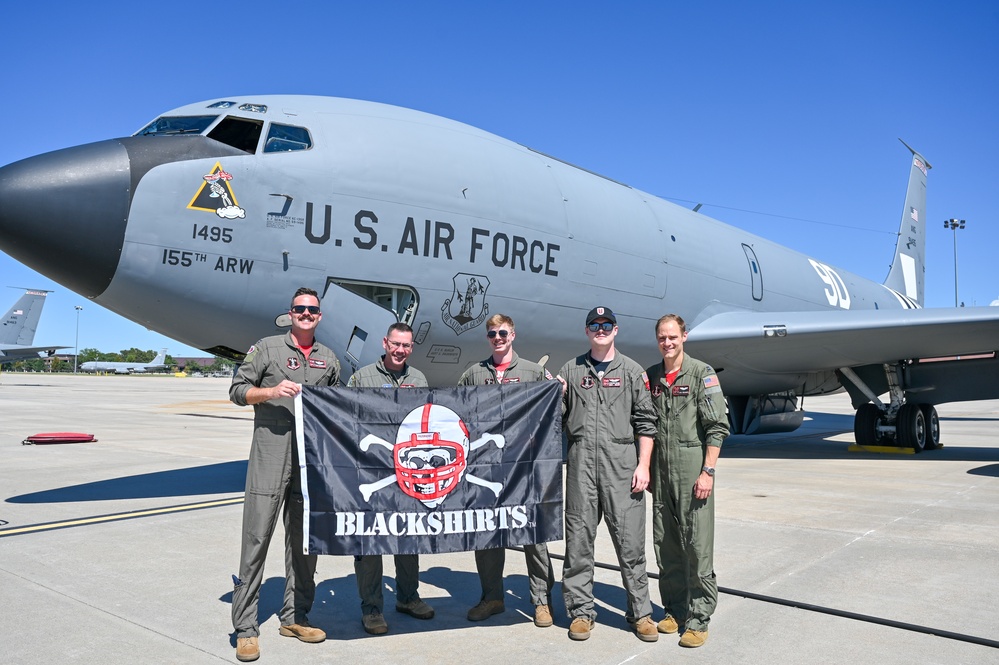 155th Air Refueling Wing performs flyover for Huskers opening football game