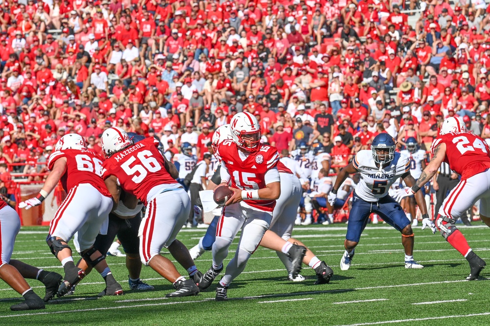 155th Air Refueling Wing performs flyover for Huskers opening football game