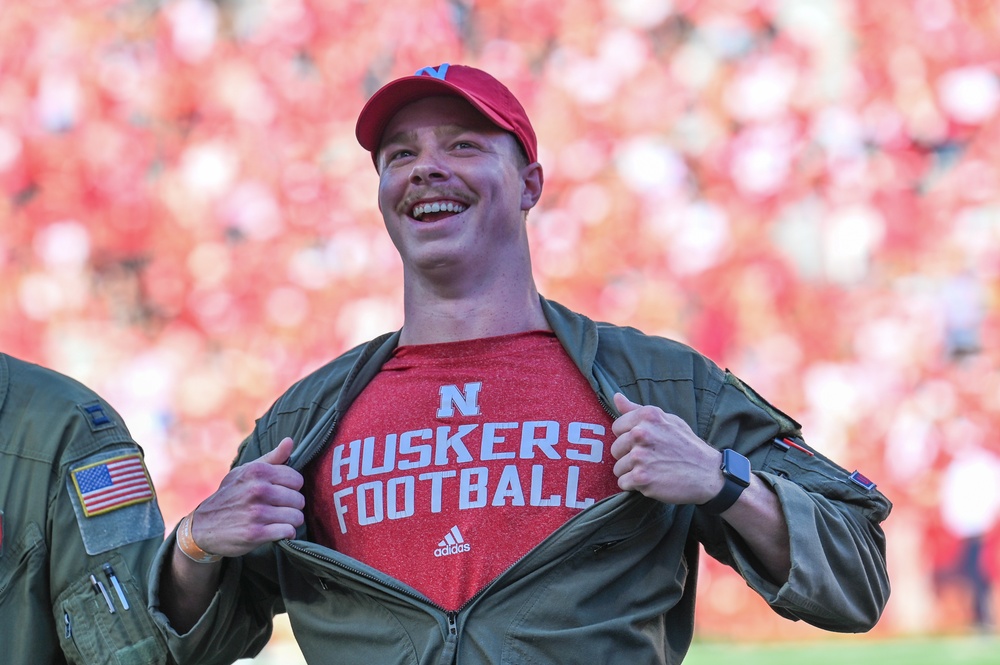 155th Air Refueling Wing performs flyover for Huskers opening football game