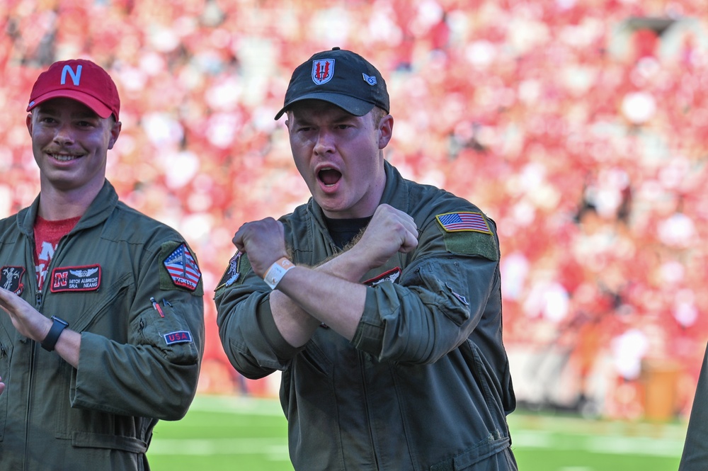 155th Air Refueling Wing performs flyover for Huskers opening football game