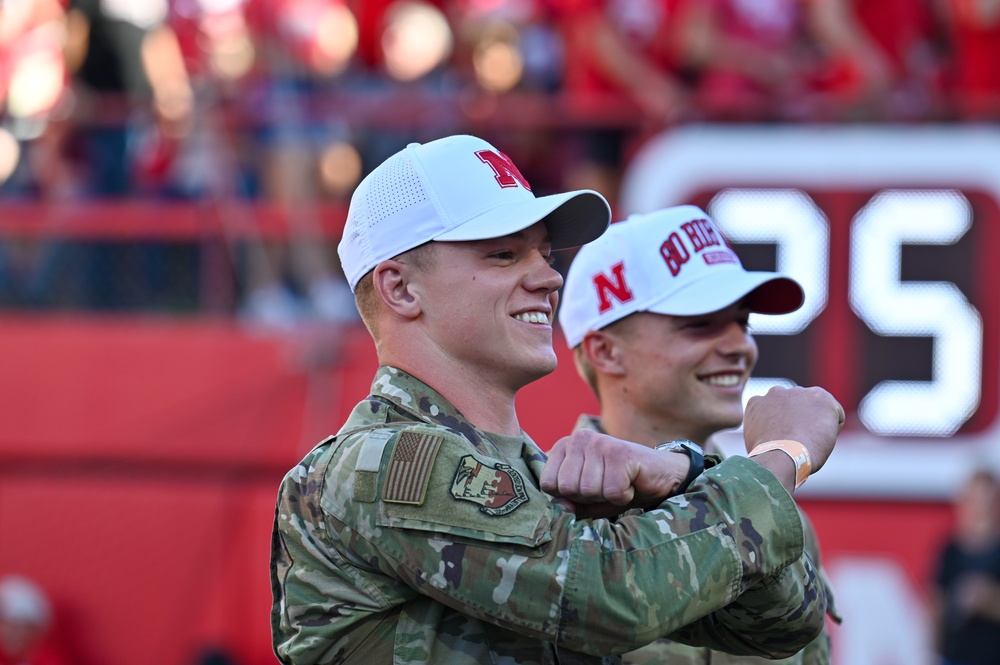 155th Air Refueling Wing performs flyover for Huskers opening football game