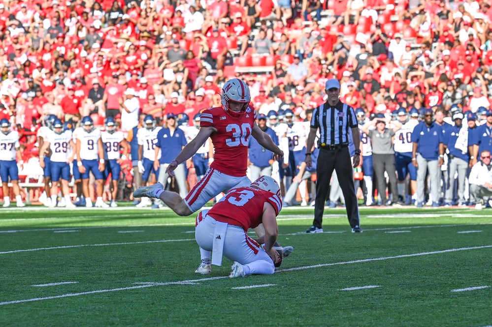 155th Air Refueling Wing performs flyover for Huskers opening football game