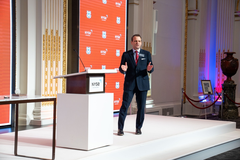 Coast Guard Members Attend Opening Bell Ceremony at New York Stock Exchange