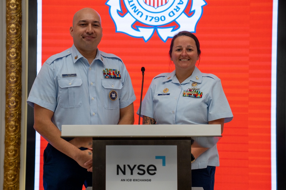 Coast Guard Members Attend Opening Bell Ceremony at New York Stock Exchange