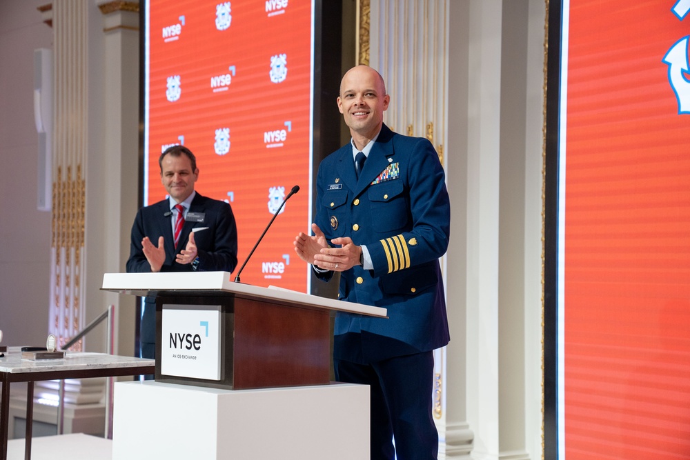 Coast Guard Members Attend Opening Bell Ceremony at New York Stock Exchange