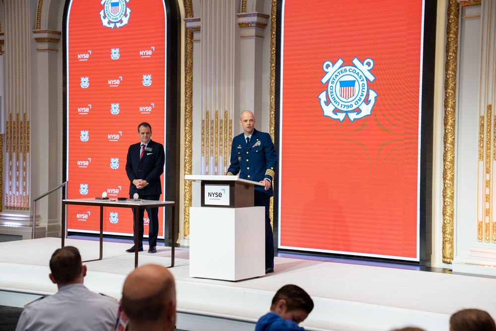 Coast Guard Members Attend Opening Bell Ceremony at New York Stock Exchange