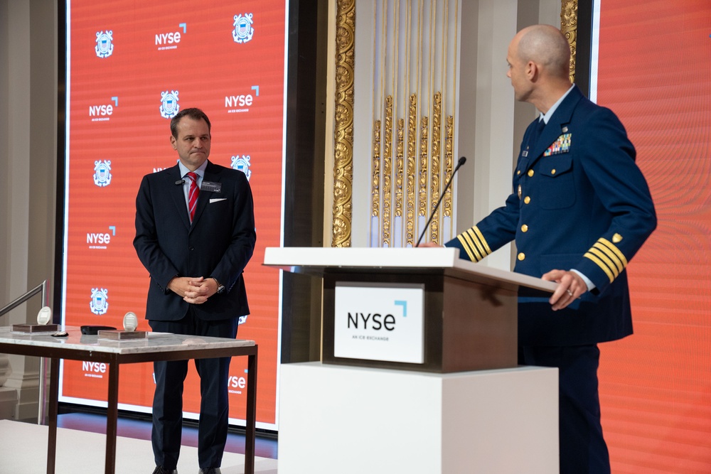 Coast Guard Members Attend Opening Bell Ceremony at New York Stock Exchange