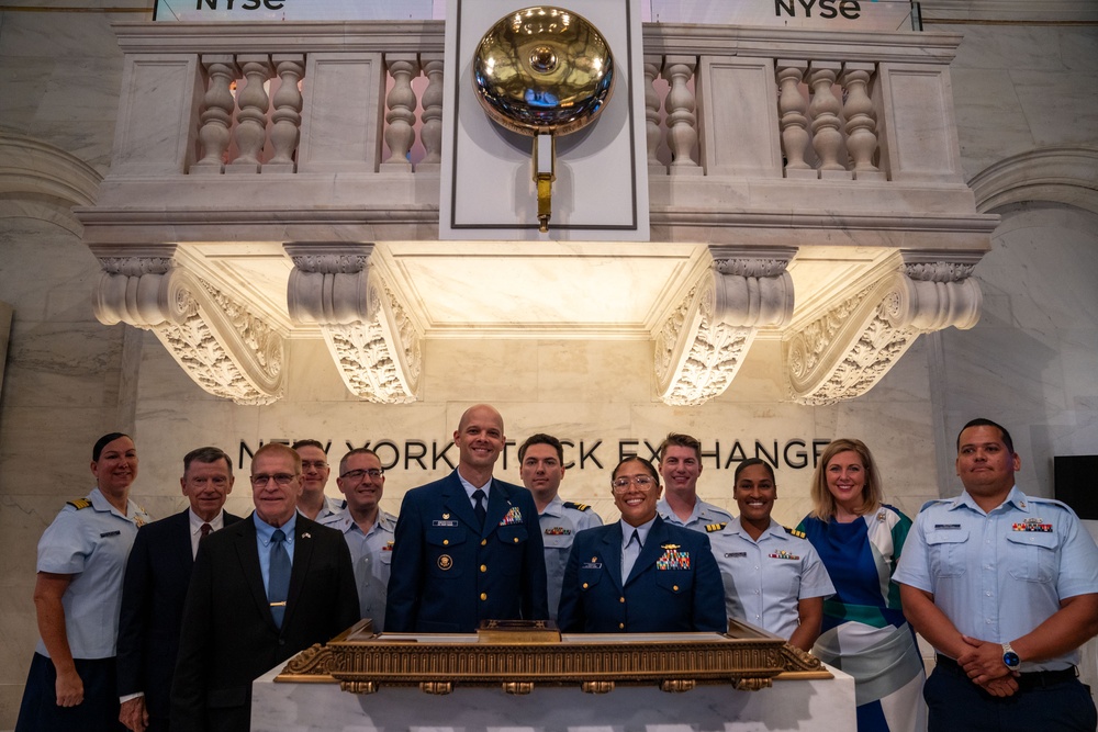 Coast Guard Members Attend Opening Bell Ceremony at New York Stock Exchange