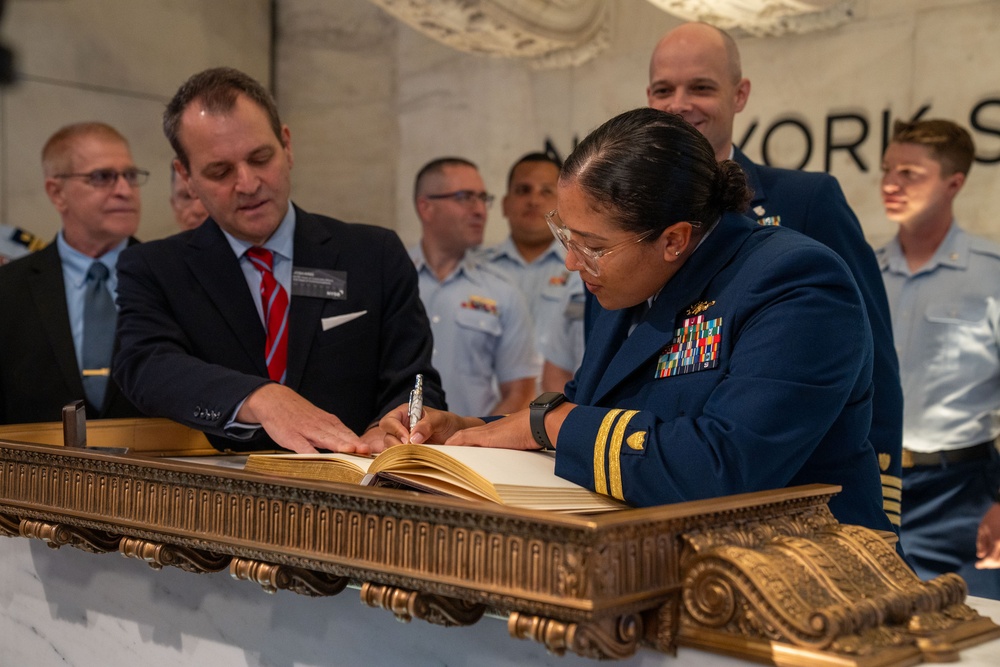 Coast Guard Members Attend Opening Bell Ceremony at New York Stock Exchange