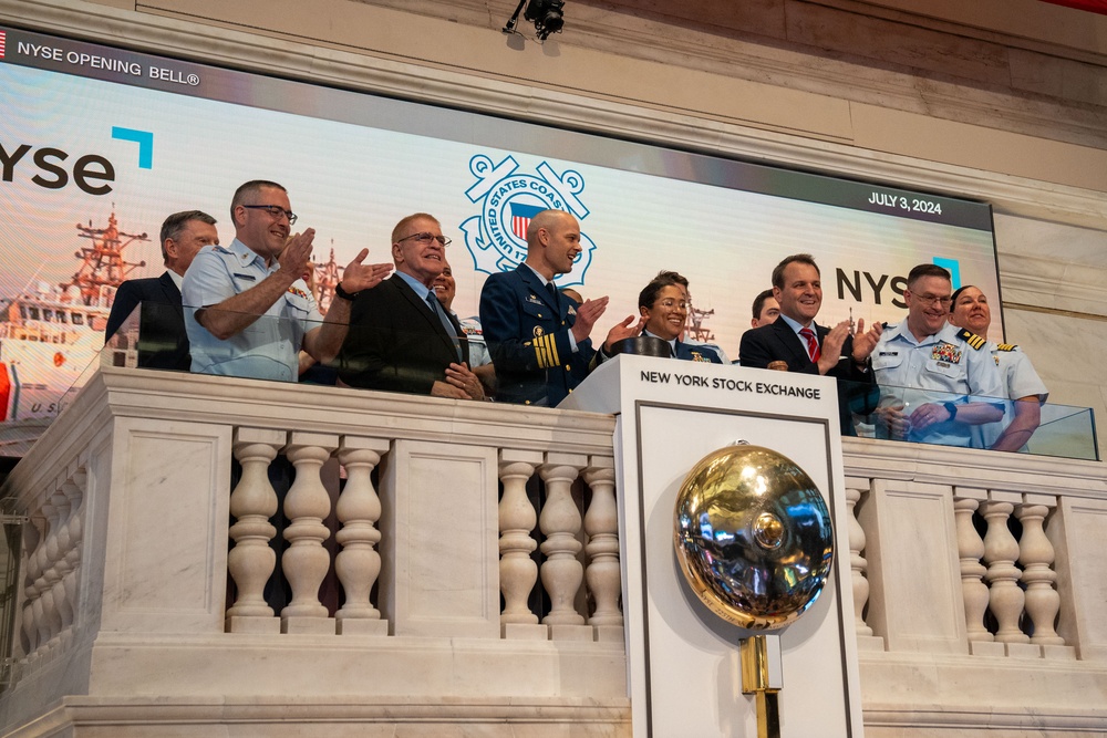 Coast Guard Members Attend Opening Bell Ceremony at New York Stock Exchange