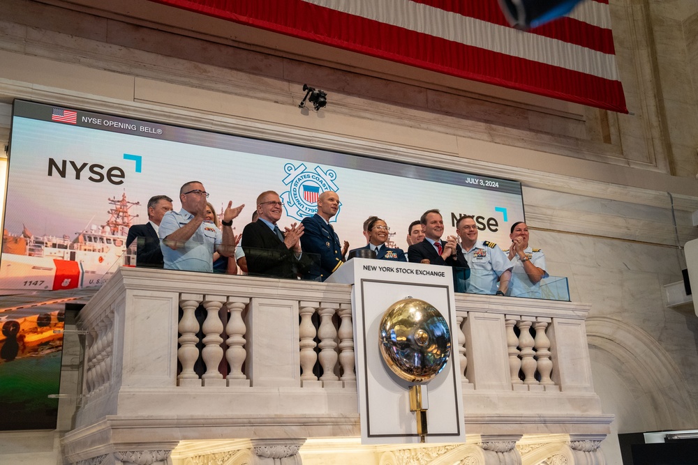 Coast Guard Members Attend Opening Bell Ceremony at New York Stock Exchange