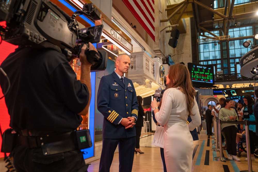 Coast Guard Members Attend Opening Bell Ceremony at New York Stock Exchange