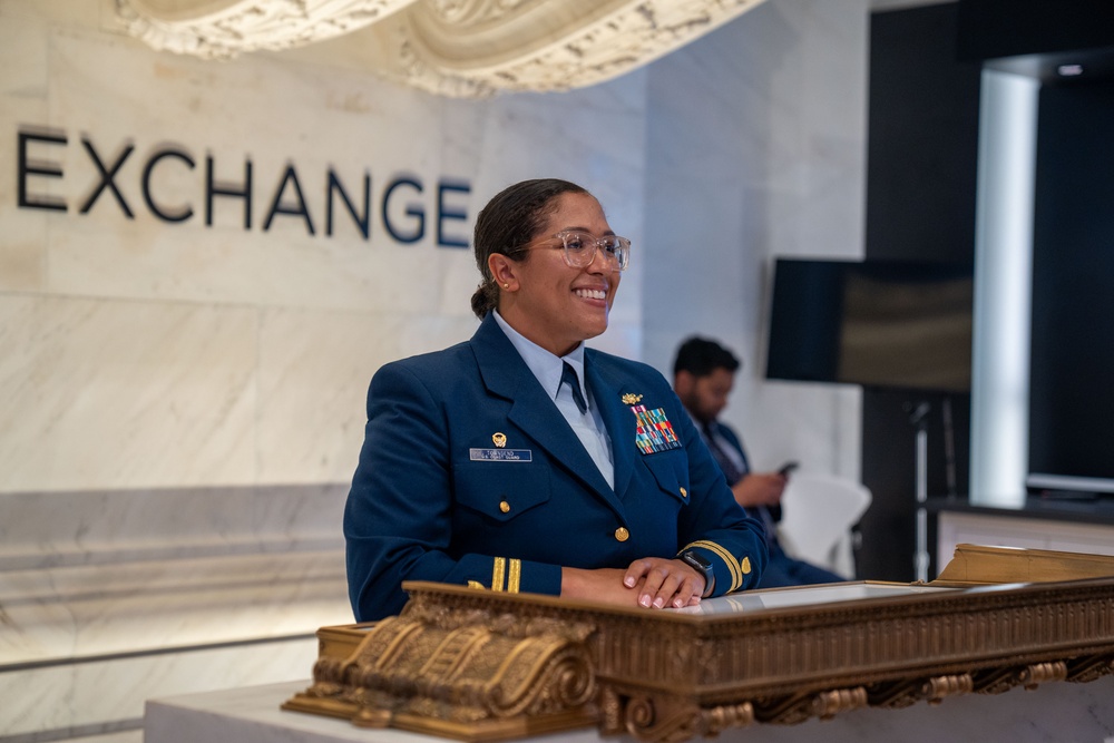 Coast Guard Members Attend Opening Bell Ceremony at New York Stock Exchange