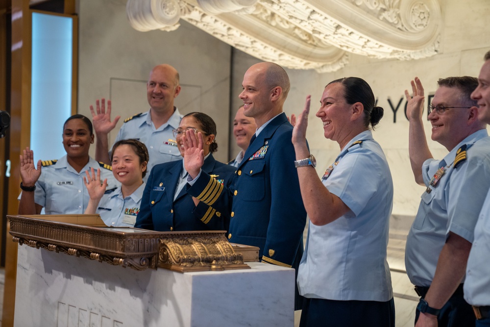 Coast Guard Members Attend Opening Bell Ceremony at New York Stock Exchange