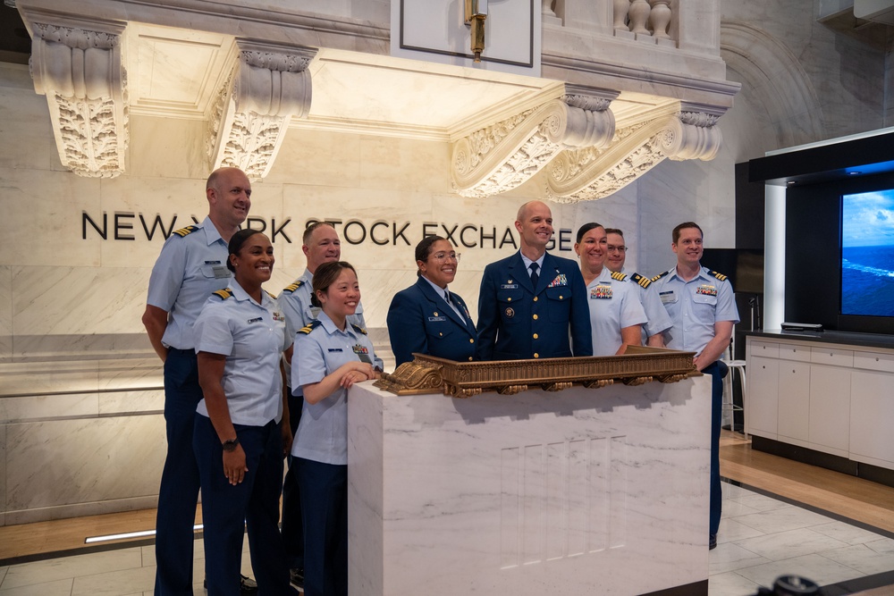 Coast Guard Members Attend Opening Bell Ceremony at New York Stock Exchange