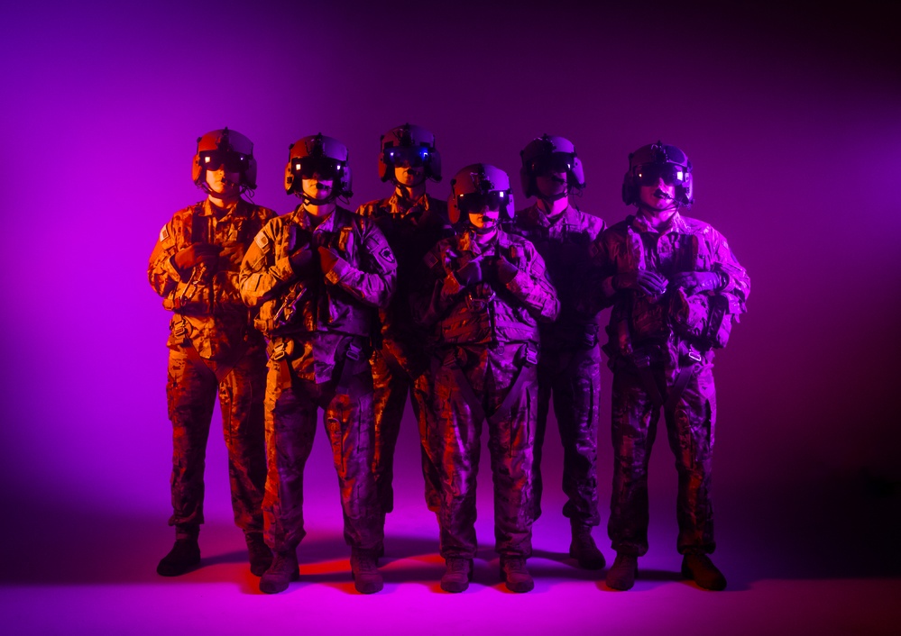 South Carolina Army National Guard aviators participate in a recruiting photoshoot