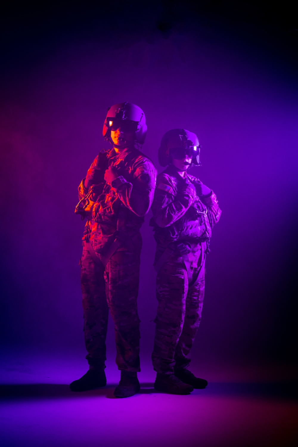 South Carolina Army National Guard aviators participate in a recruiting photoshoot