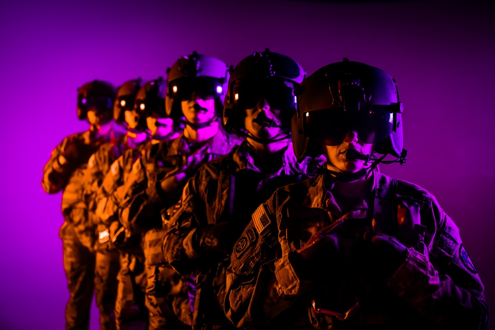 South Carolina Army National Guard aviators participate in a recruiting photoshoot