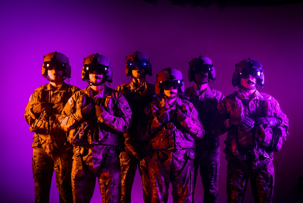 South Carolina Army National Guard aviators participate in a recruiting photoshoot