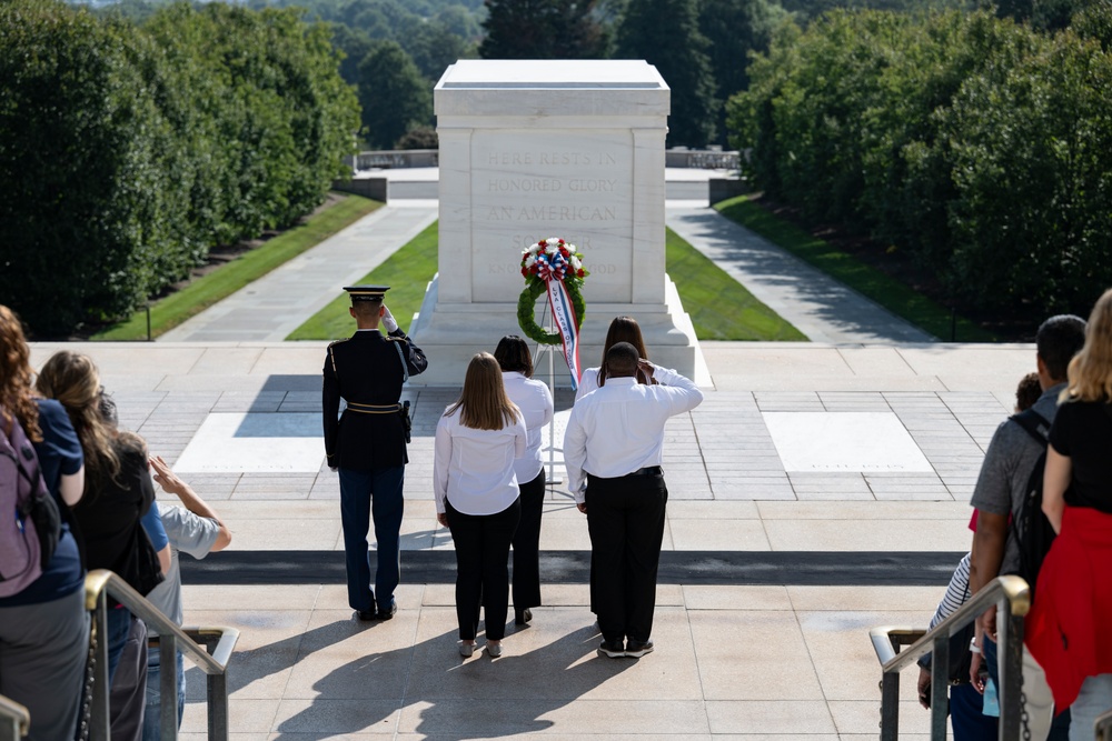 Members of Leadership VA Participate in a Public Wreath-Laying Ceremony at the Tomb of the Unknown Soldier