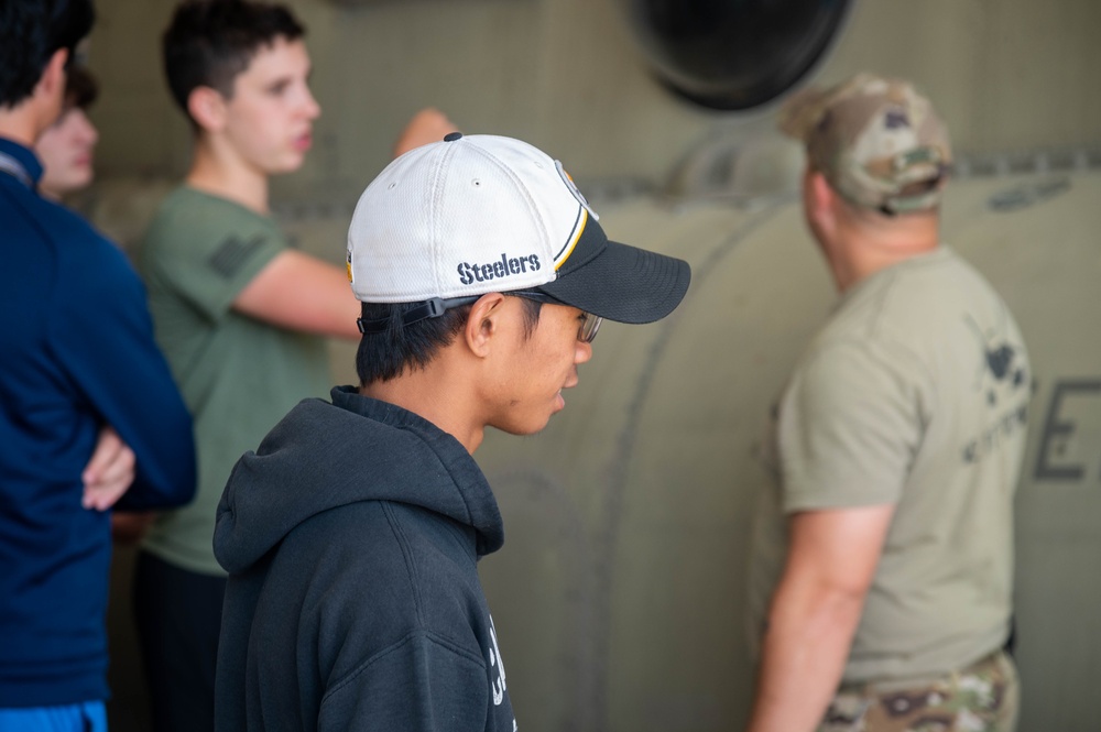 Colonel Zadok Magruder High School students tour Army National Guard hangar at Aberdeen Proving Ground