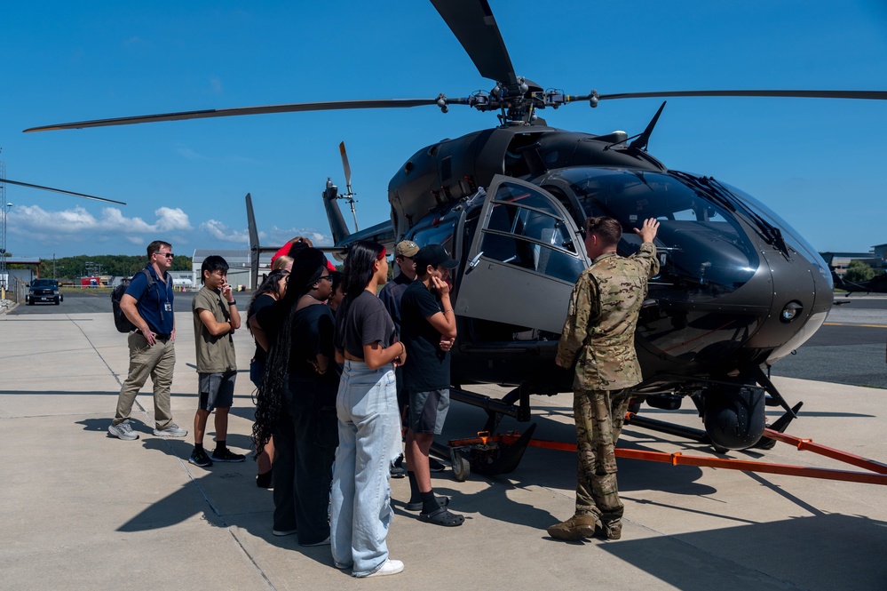 Colonel Zadok Magruder High School students tour Army National Guard hangar at Aberdeen Proving Ground