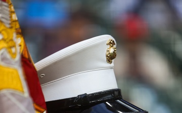 U.S. Marines with Recruiting Station Milwaukee Present Colors at Brewer Game