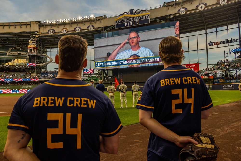 Marine Corps Recruiting Station Milwaukee - Brewers Color Guard