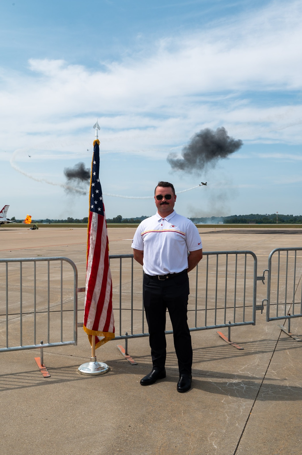 Civilian pilot commissions during airshow