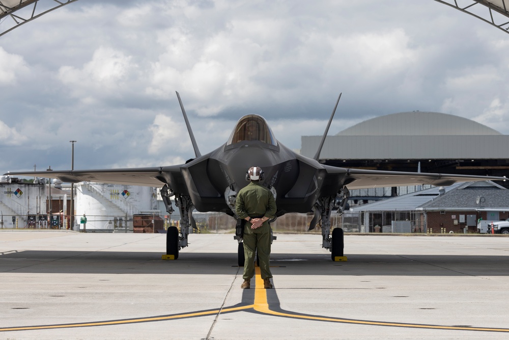 Marine Fighter Attack Squadron (VMFA) 251 receives the Marine Corps' first East Coast based F-35C