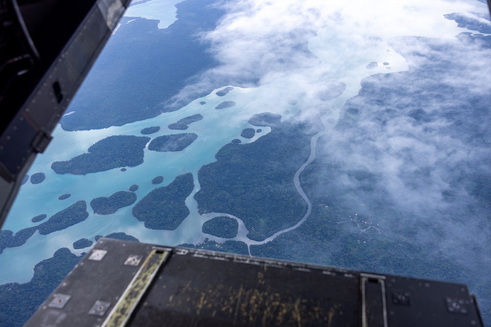 MRF-D 24.3: VMM-268 (Rein.) Marines fly MV-22B Osprey from Munda to Honiara during Operation Render Safe 2024-2